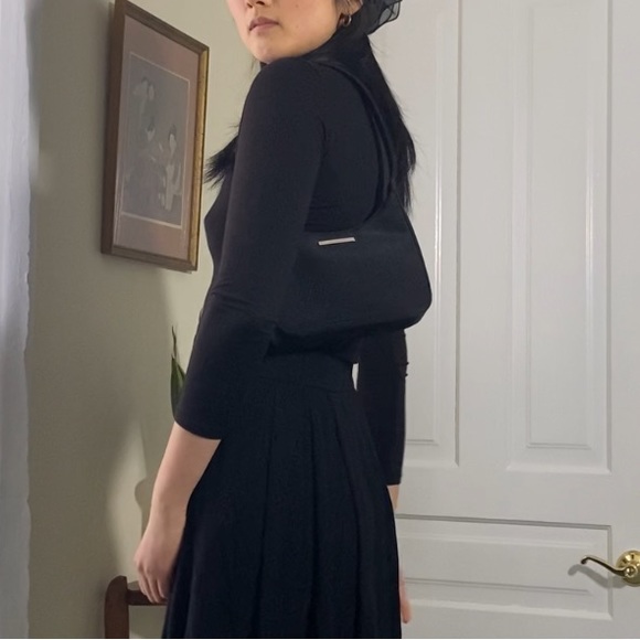 Nine West Handbags - Vintage Nine West Black Nylon Mini Shoulder Bag Baguette